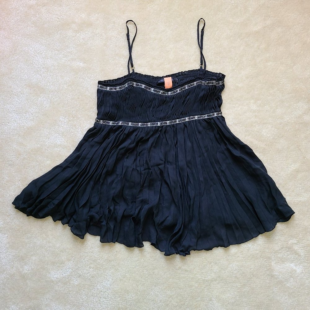 EUC Express Pleated and Beaded Dressy Tank Top - Size S